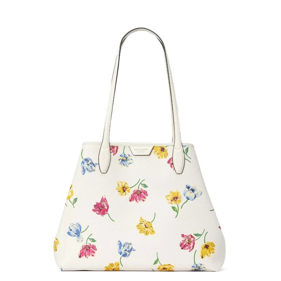 New Kate Spade Sutton Tulip Toss Printed Medium Tote - Picture 2 of 5